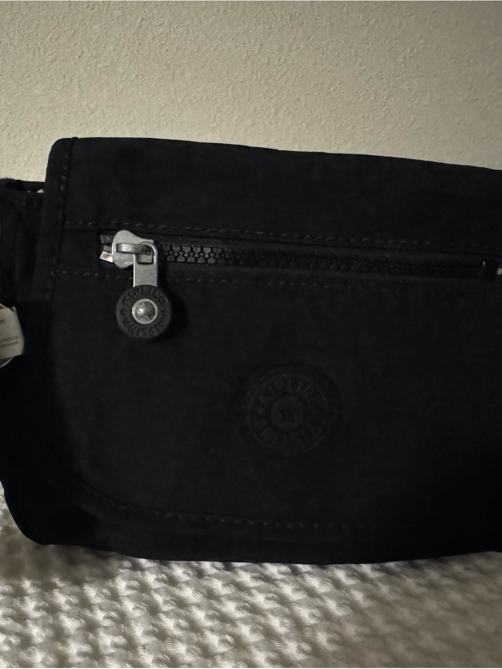Kipling Black Waist Belt Bag with Front Zip